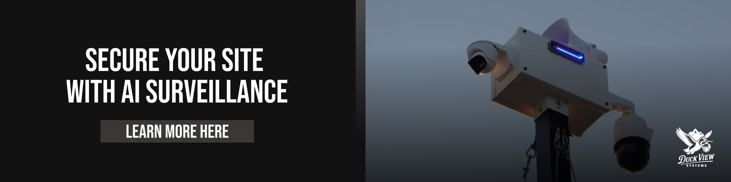 Secure Your Site with AI Surveillance AI surveillance camera system on a construction site promoting advanced security solutions for improved construction site safety