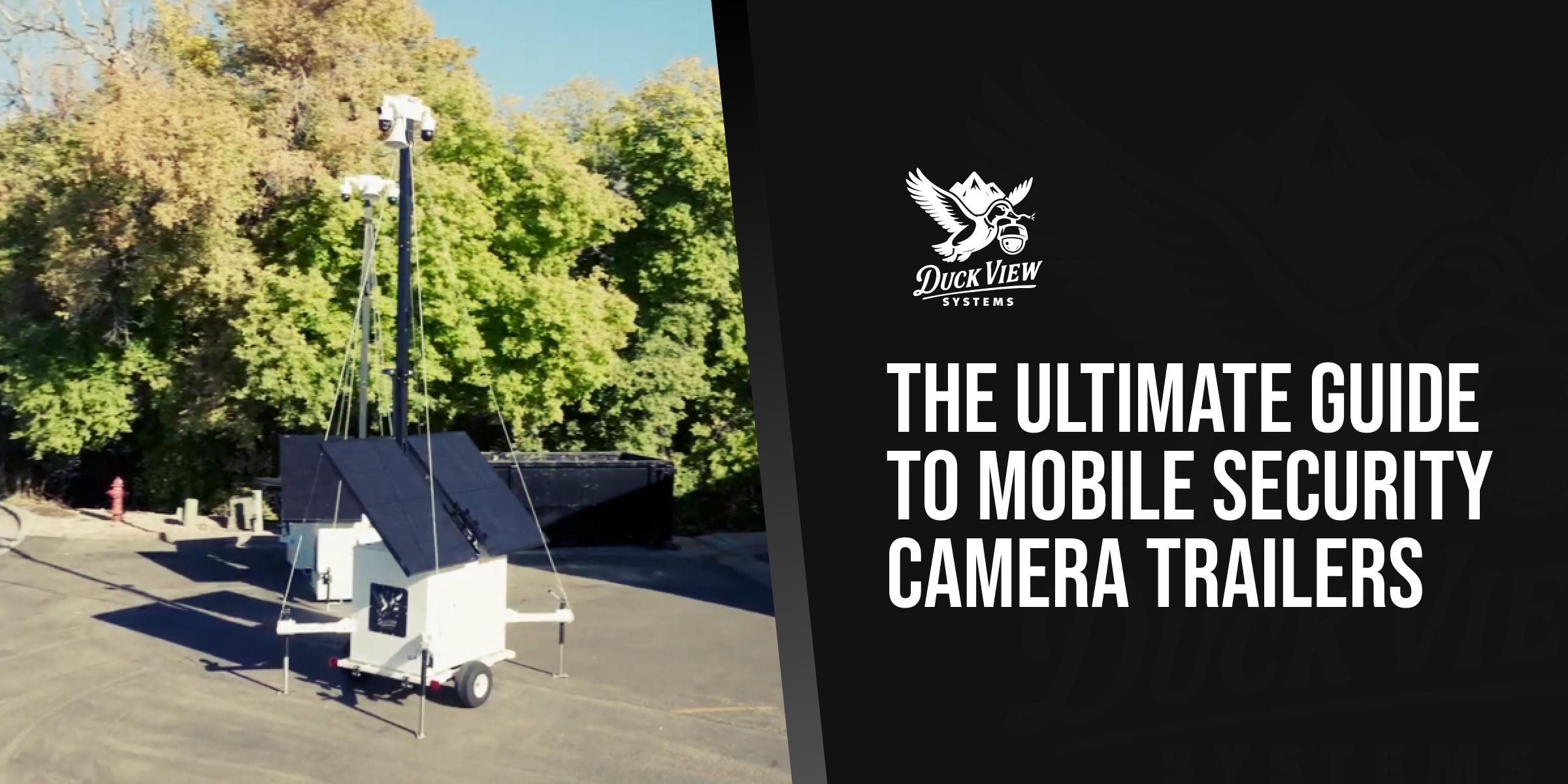 Mobile security camera trailer units with solar panels set up outdoors, showing how a mobile security camera trailer provides flexible site monitoring.