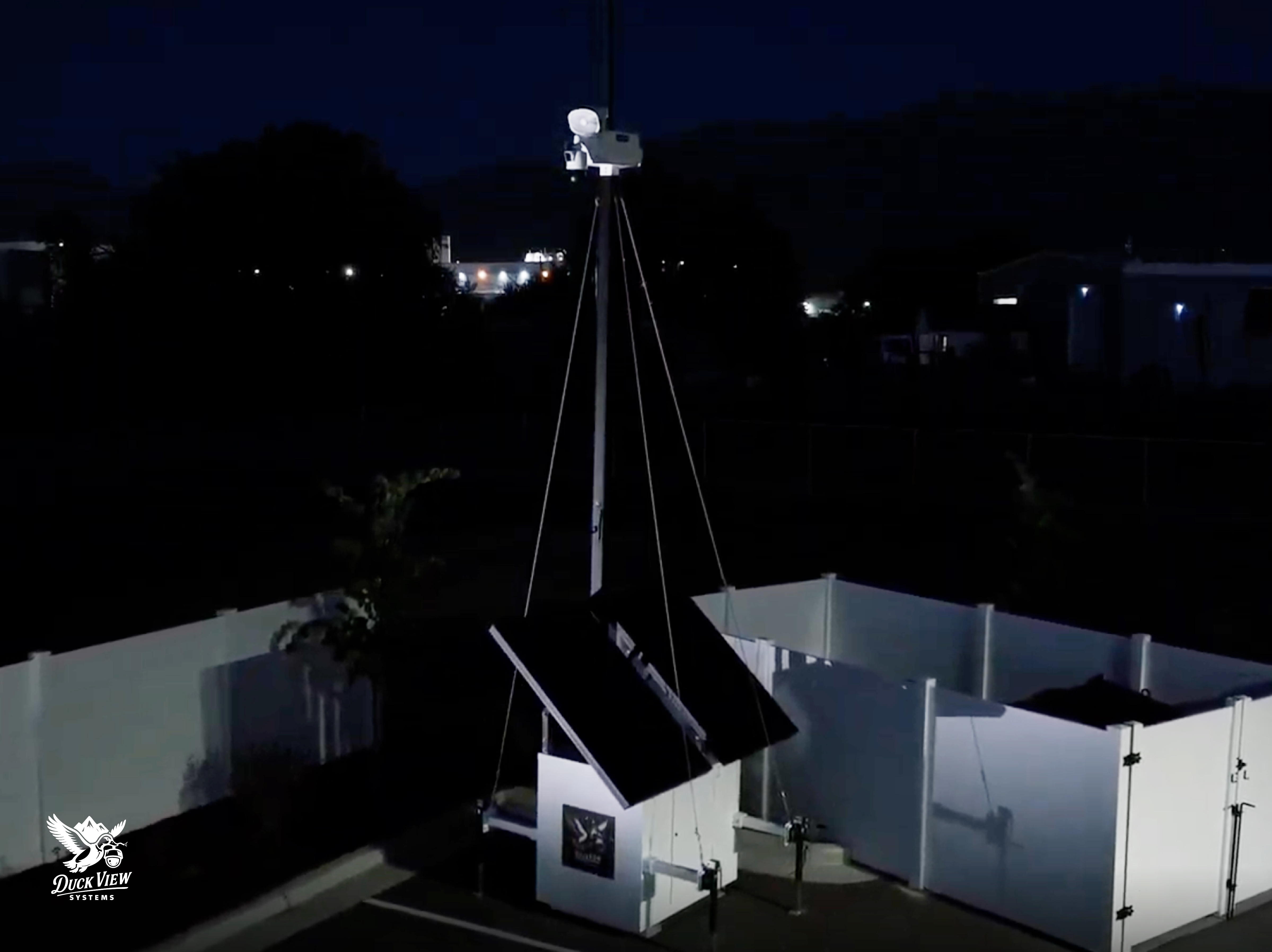 No WiFi Security Camera at Night A no wifi security camera operating at night on a solar-powered unit, showing reliable off-grid monitoring for remote or low-light areas.